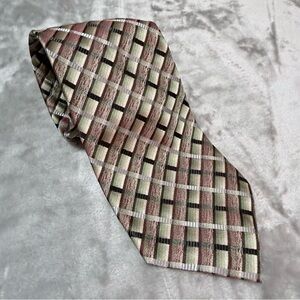 Crazy Horse Claiborne Geometric Silk Necktie Copper Green